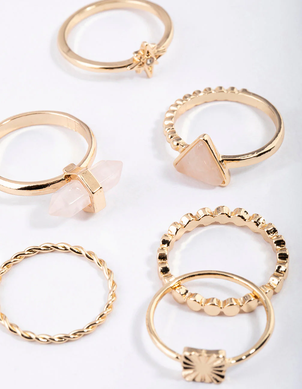 Gold Rose Quartz Skinny Ring Pack - Image 2