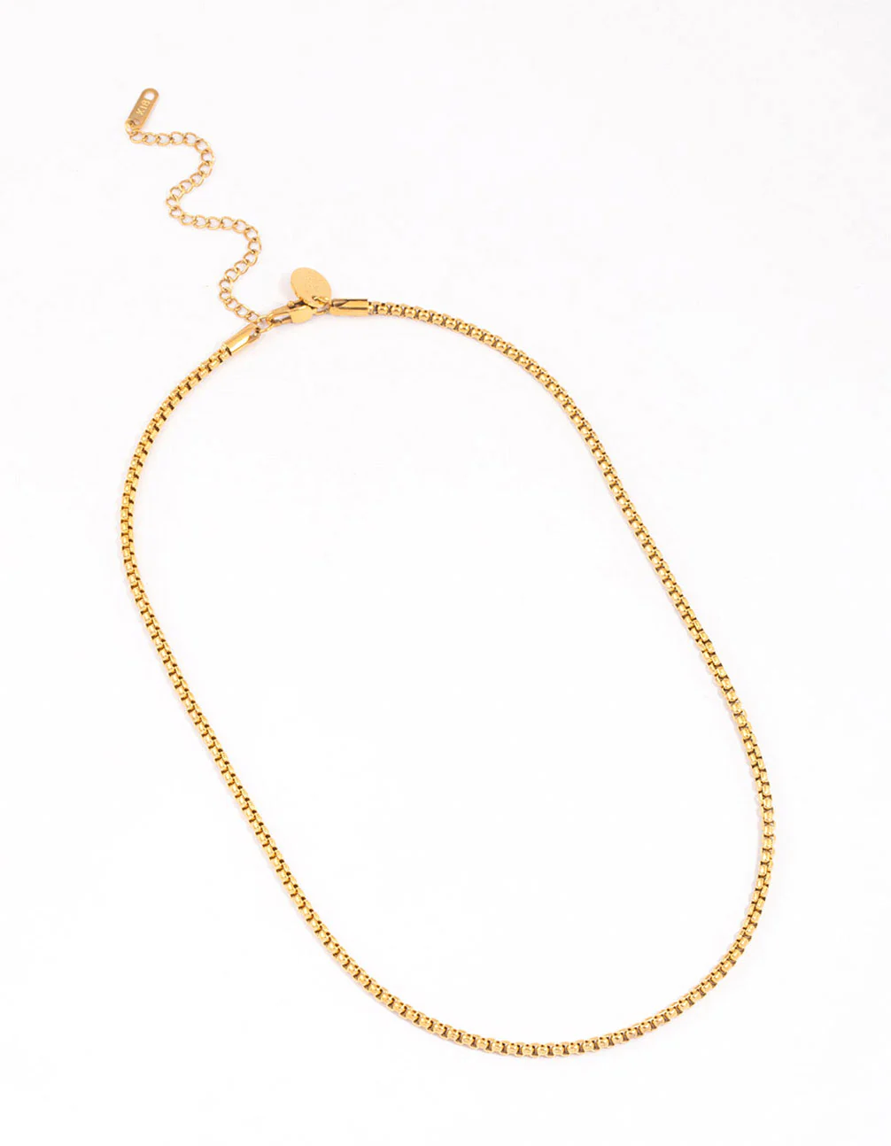 Gold Plated Surgical Steel Box Chain Necklace - Image 2