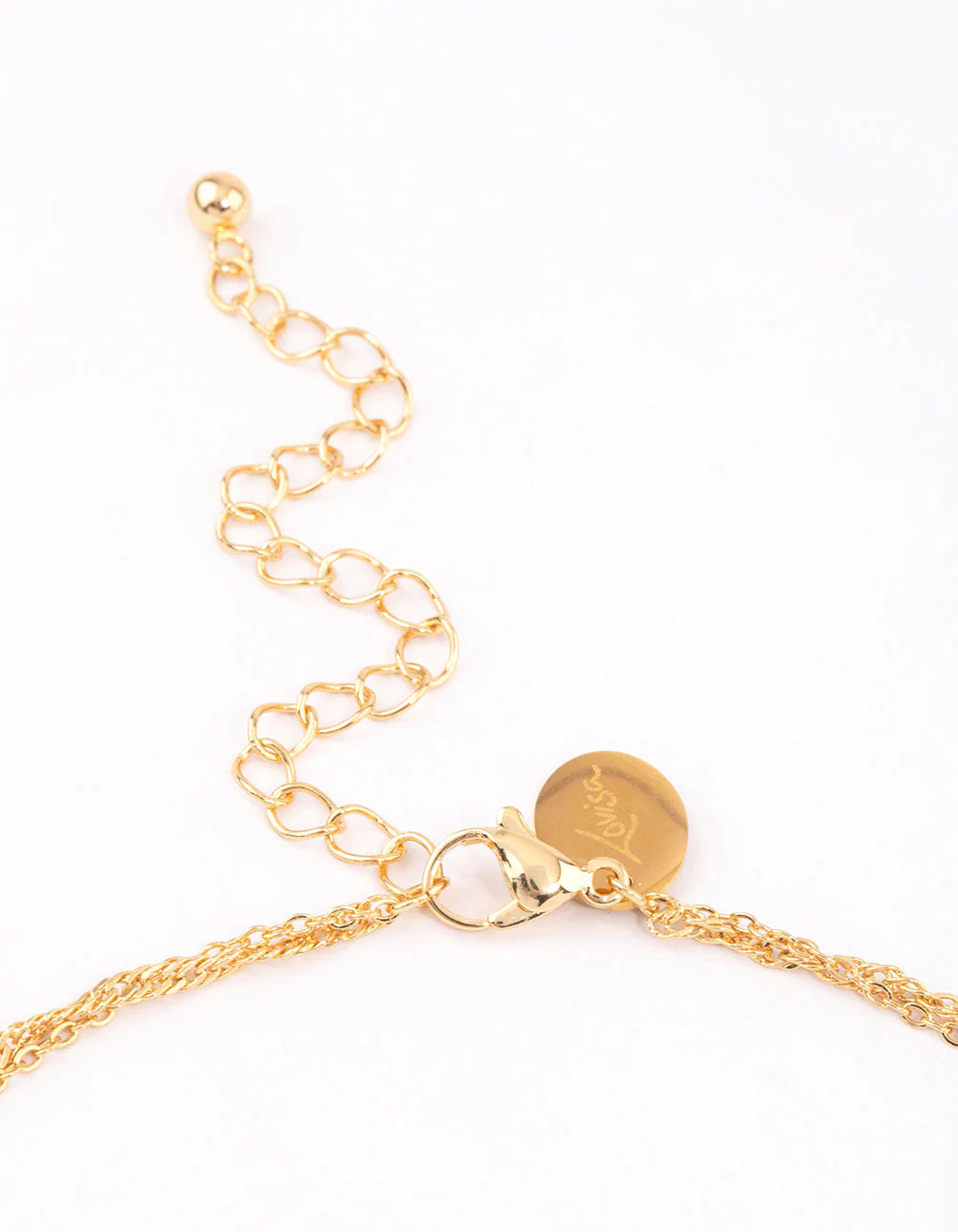 Gold Plated Surgical Steel Crystal Layered Necklace - Image 3