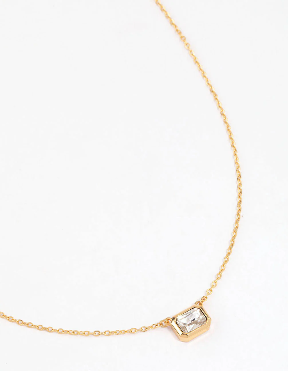 Gold Plated Surgical Steel Emerald Pendant Necklace