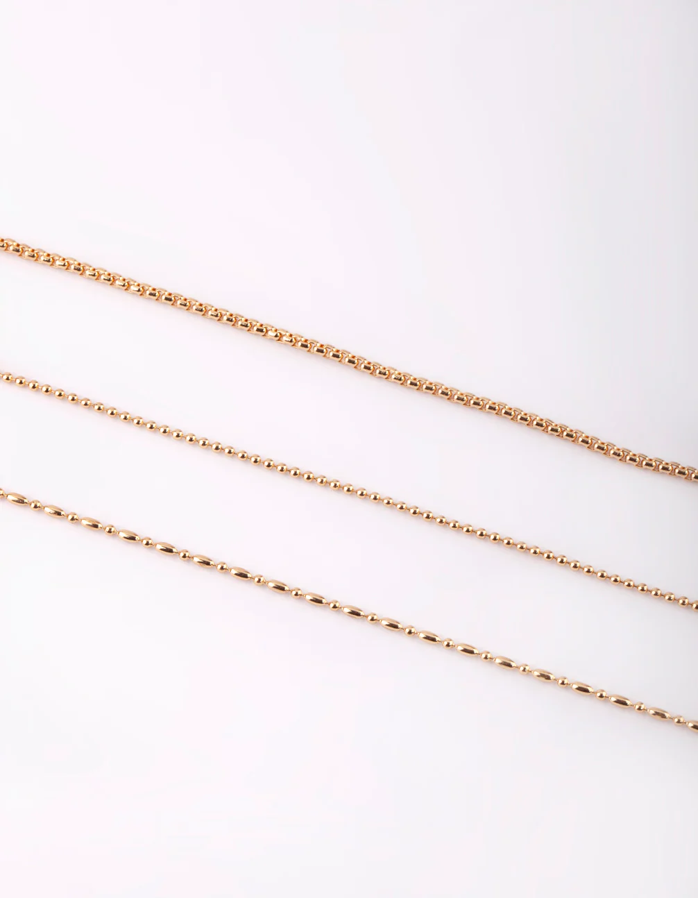 Gold Plated Surgical Steel Beaded Chain Layered Bracelet - Image 2