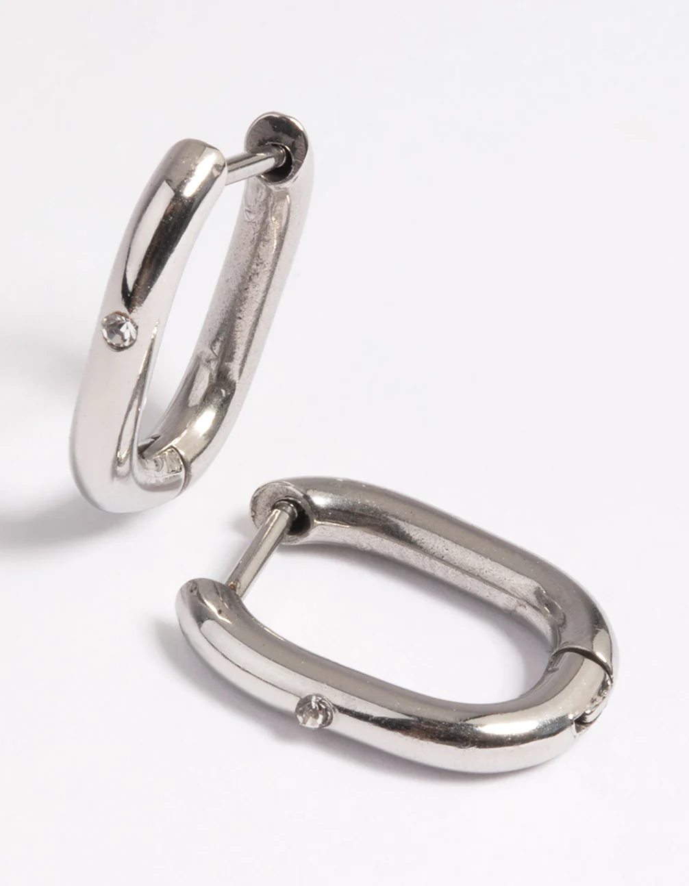 Surgical Steel Rectangular Hoop Earrings - Image 3