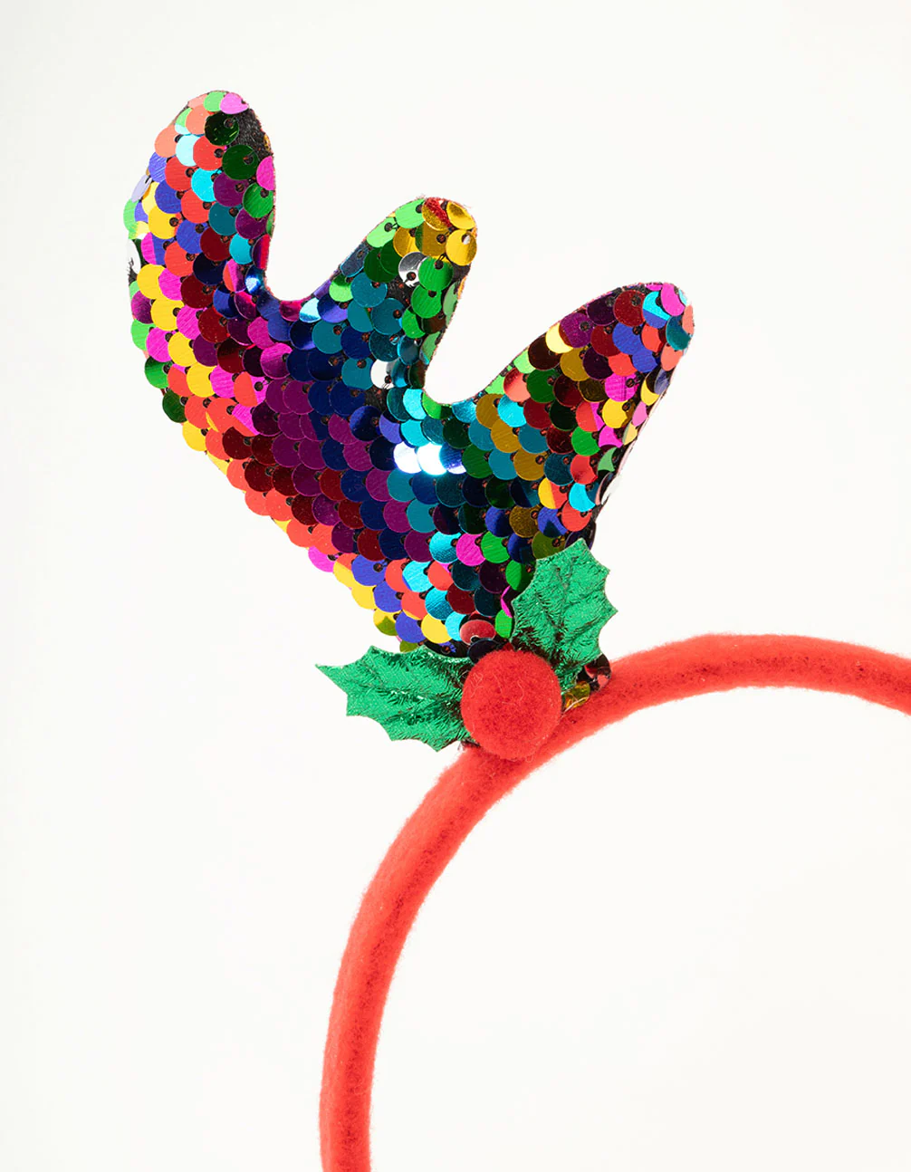Multicoloured Sequin Reindeer Headband - Image 2