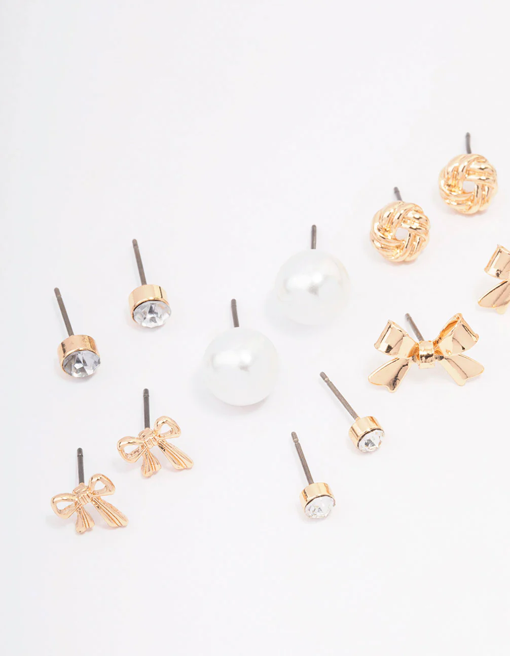 Gold Bow Pearl & Heart Earring 12-Pack - Image 2