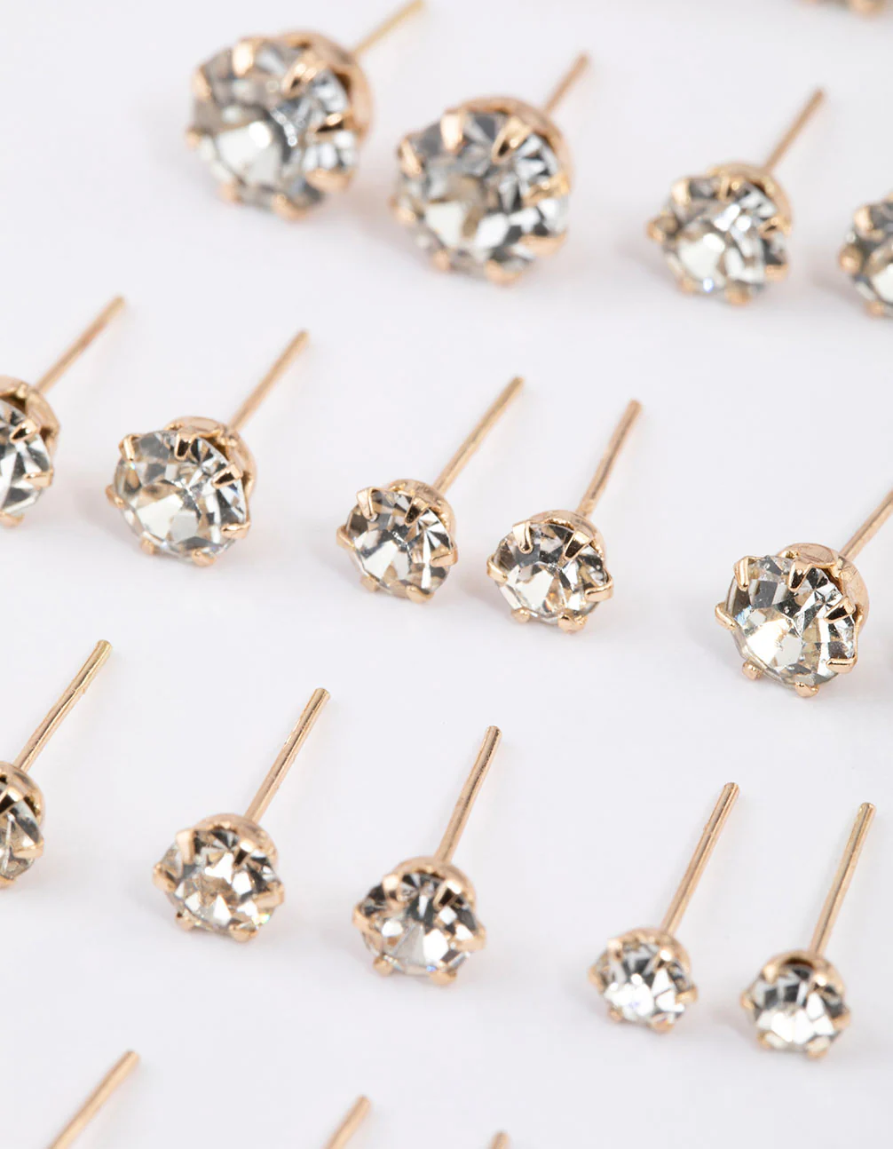 Gold Classic Diamante Graduating Earring 12-Pack - Image 2