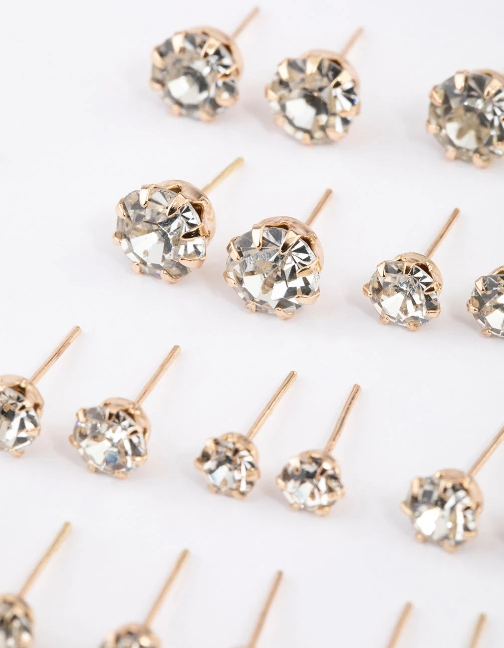 Gold Classic Diamante Graduating Earring 12-Pack - Image 3