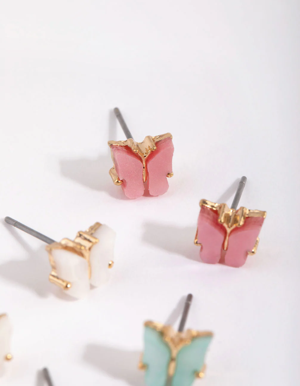 Gold Pastel Butterfly Stud Earring Pack - Image 2