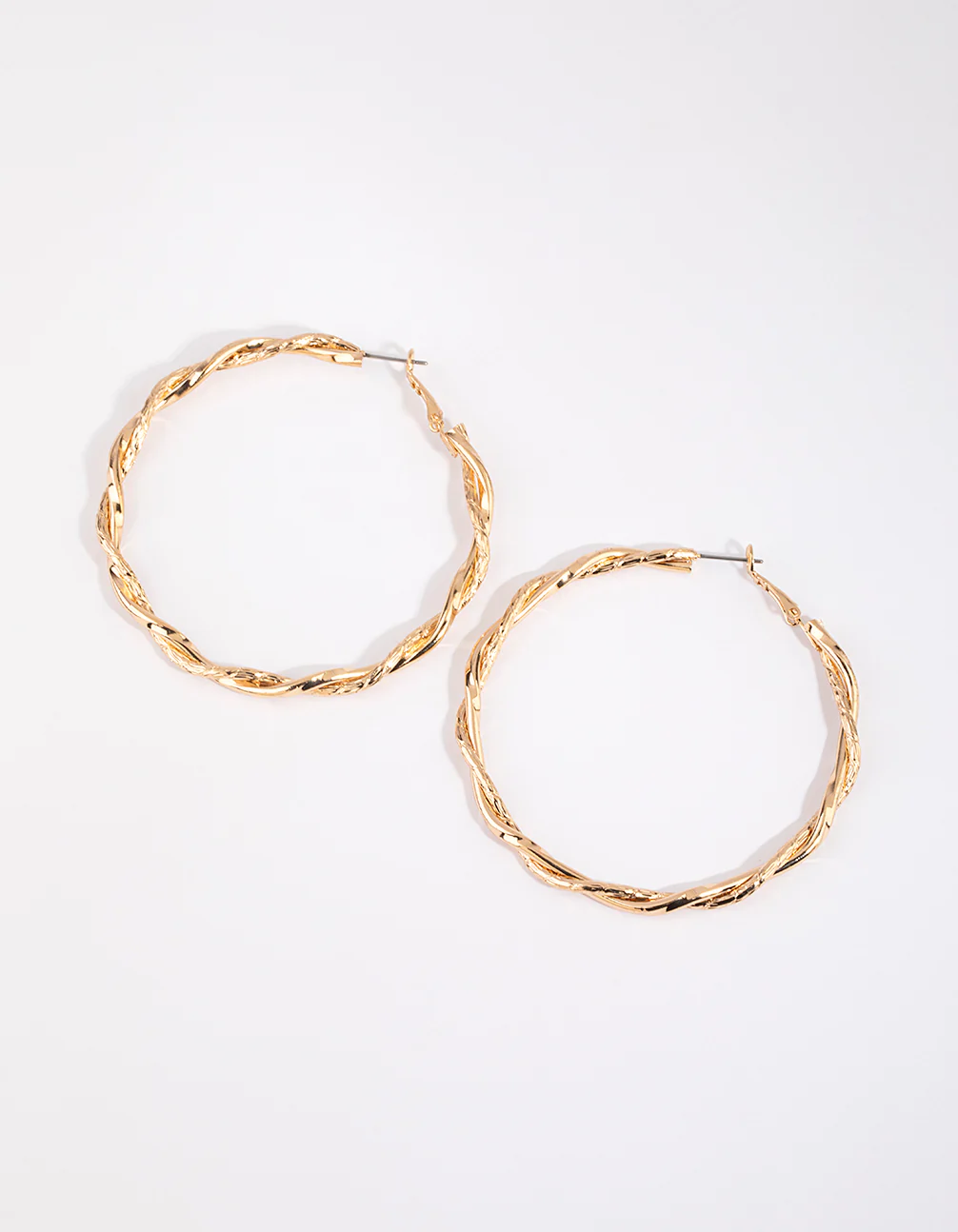 Gold Double Twist Hoop Earrings