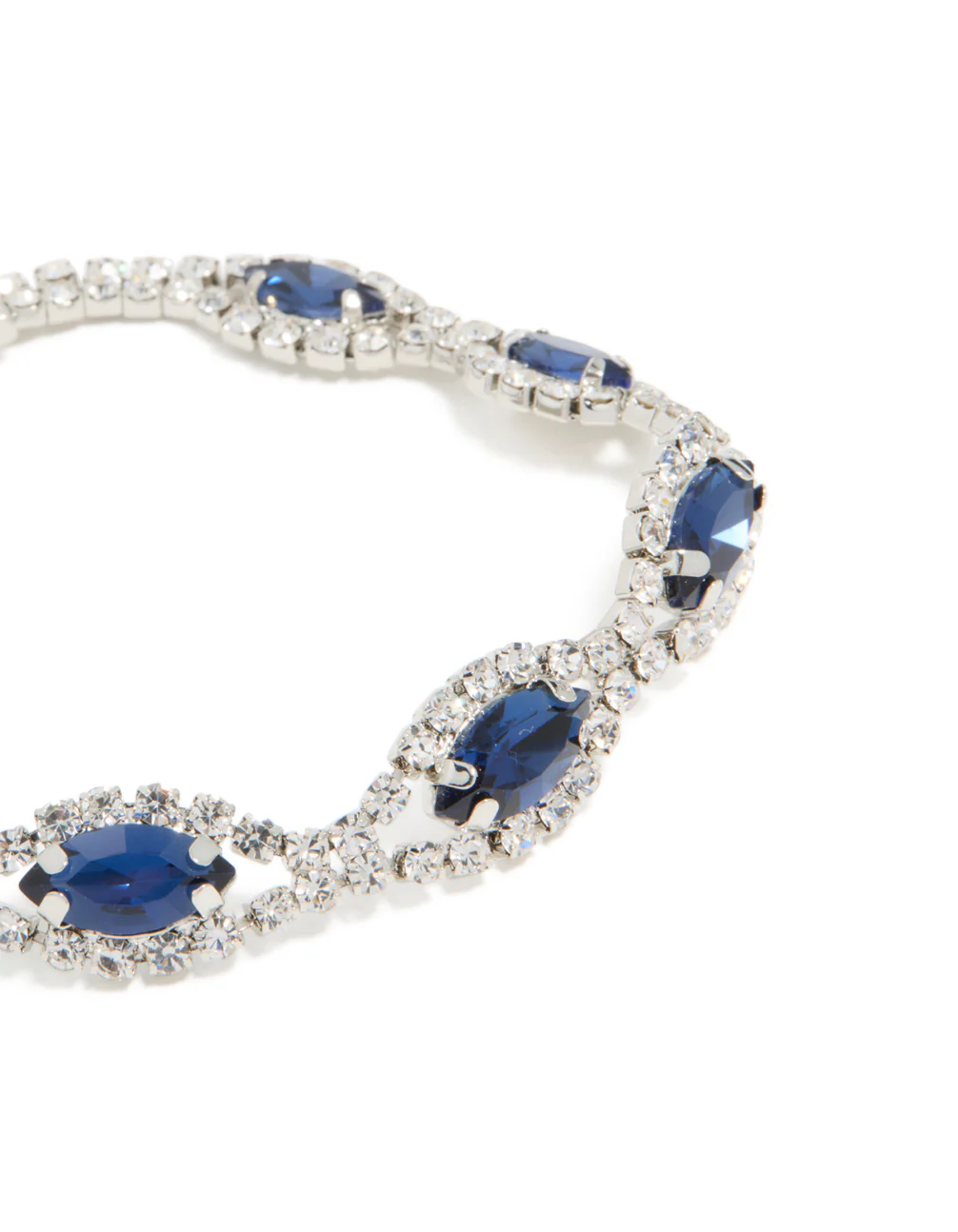 Silver Blue Diamante Shiny Pears Bracelet - Image 4