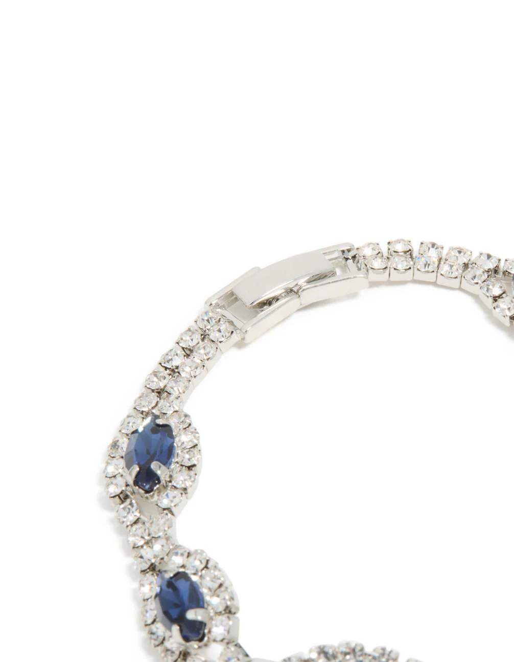Silver Blue Diamante Shiny Pears Bracelet - Image 5