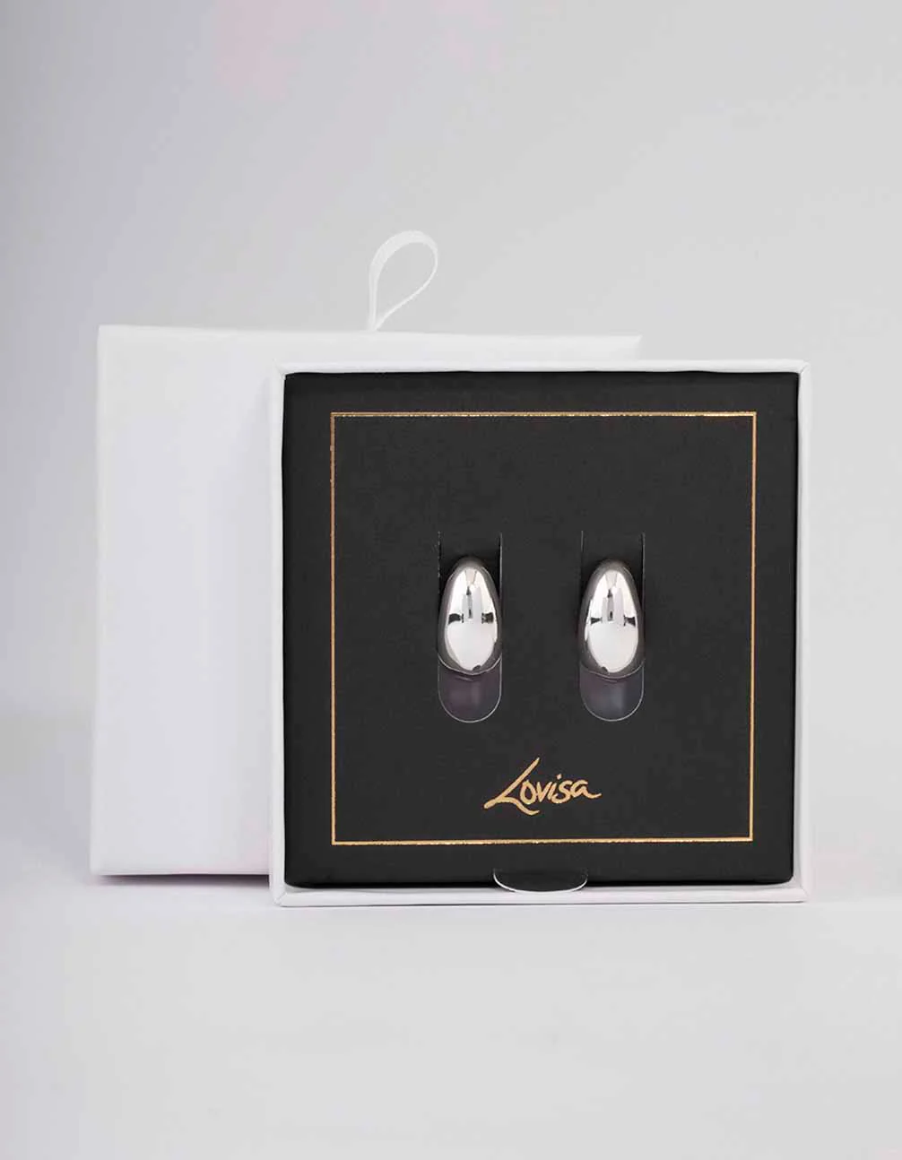 Silver Chunky Bubble Huggie Earrings - Image 2