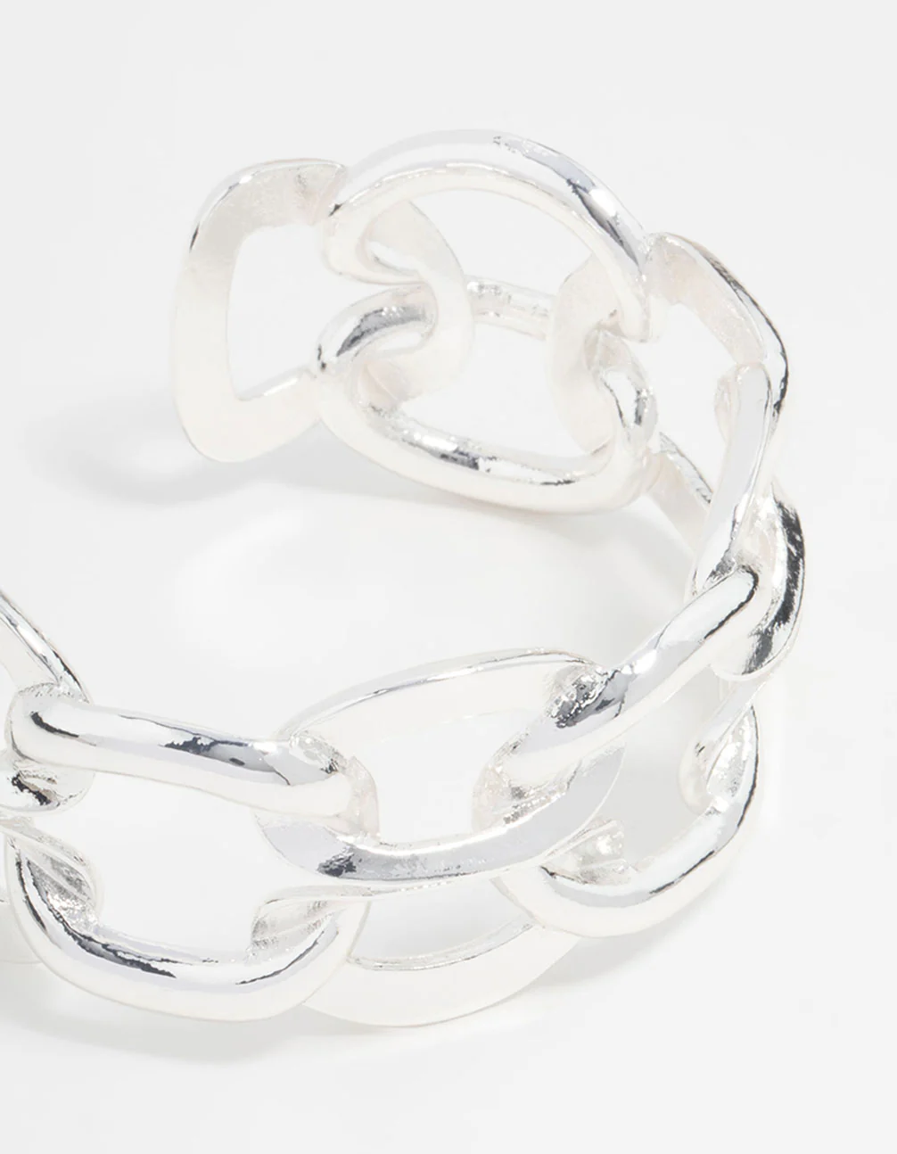 Silver Chunky Link Chain Wrist Cuff - Image 2
