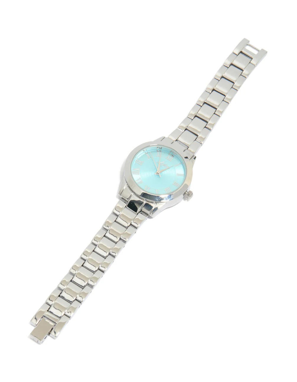 Silver Classic Blue Face Roman Numeral Watch - Image 2