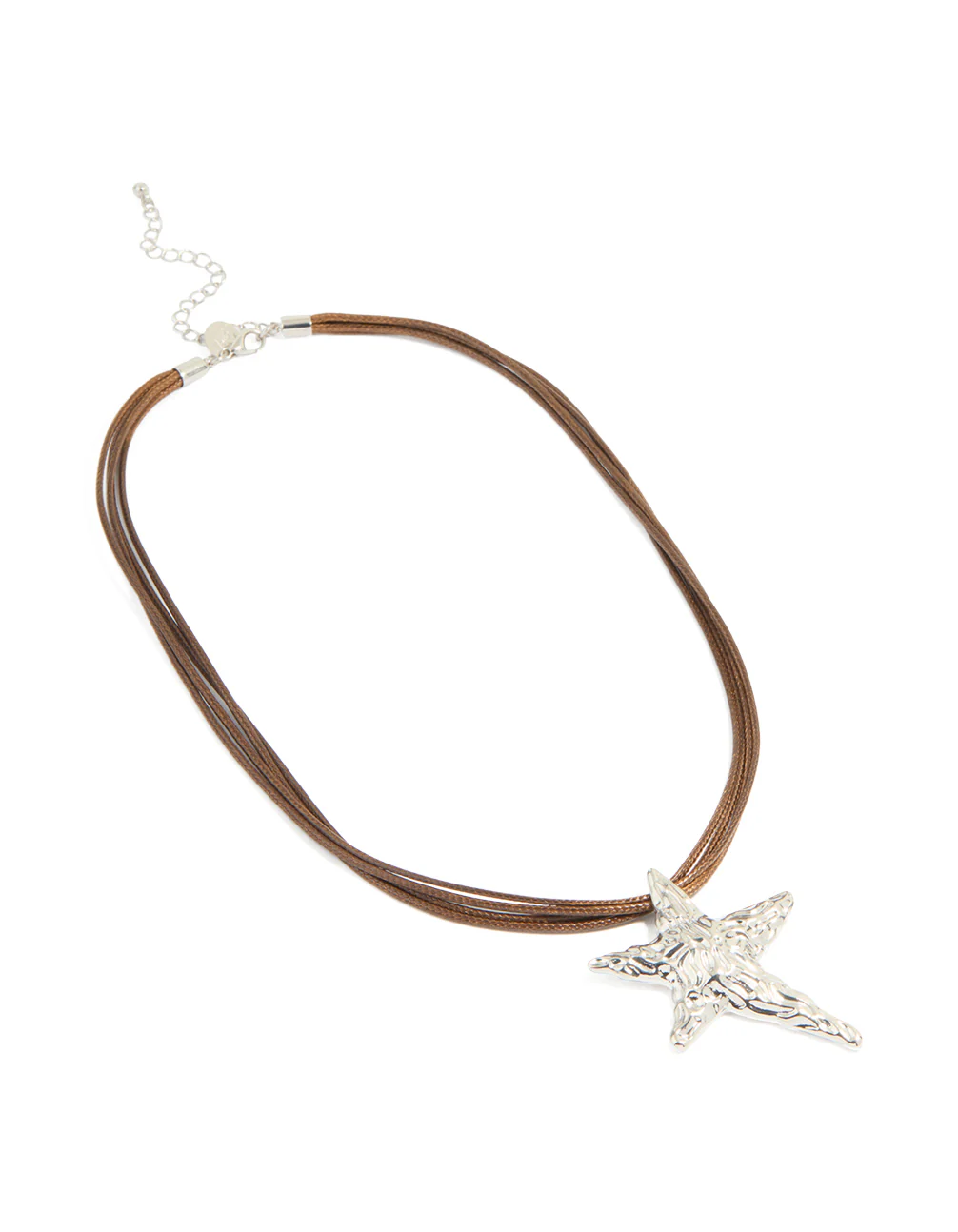 Silver Cord Abstract Star Necklace - Image 2