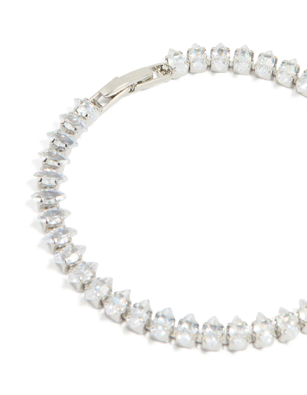 Silver Cubic Zirconia Clasp Tennis Bracelet - Image 3