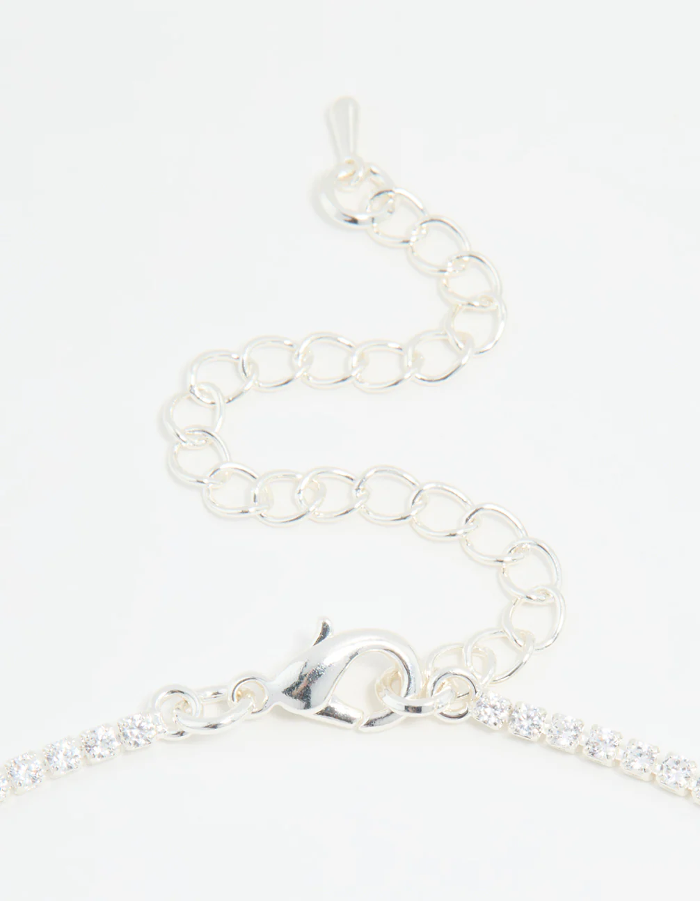 Silver Cubic Zirconia Navette Leaf Necklace & Earrings Set - Image 3