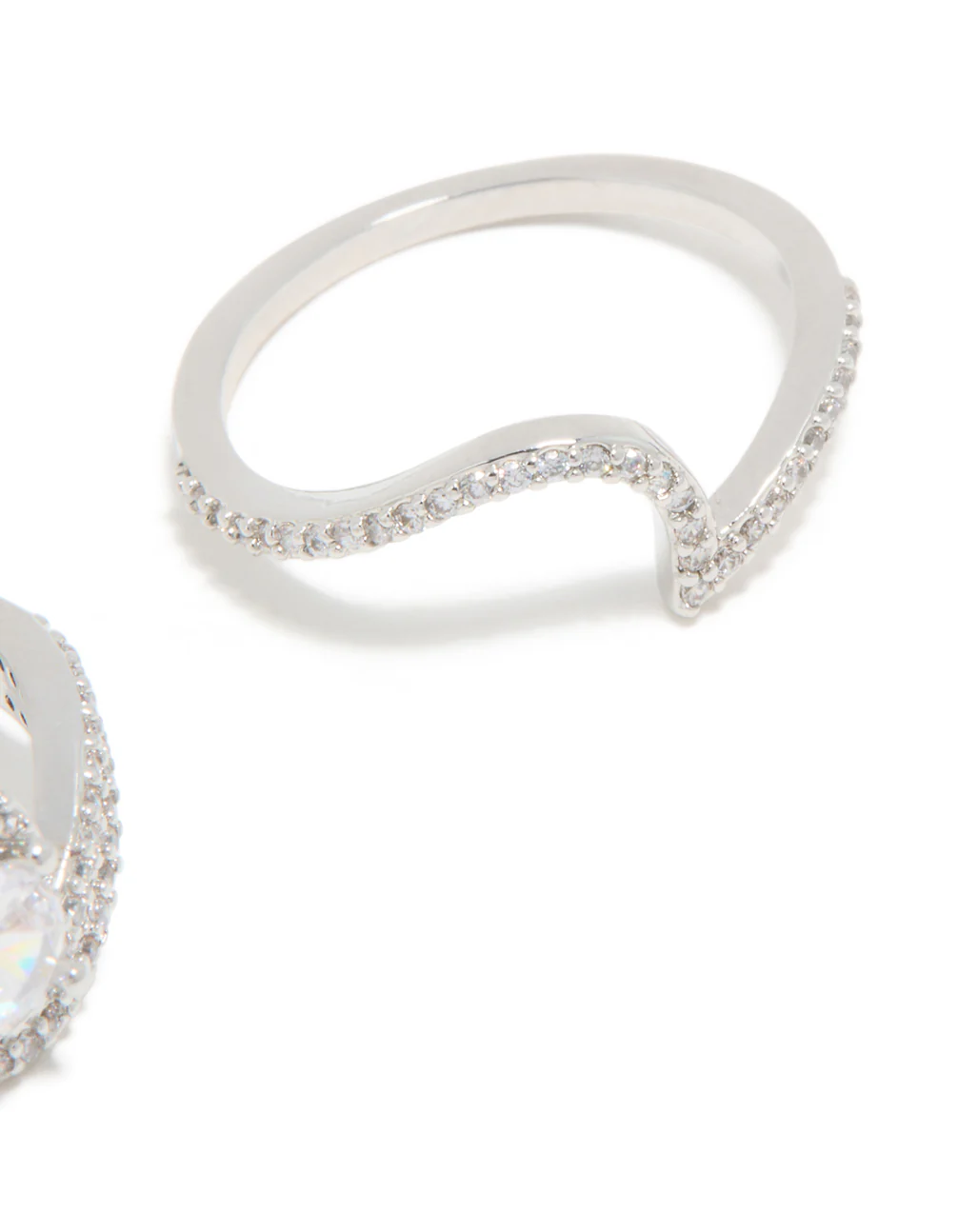 Silver Cubic Zirconia Puzzle Stacking Rings 2-Pack - Image 3