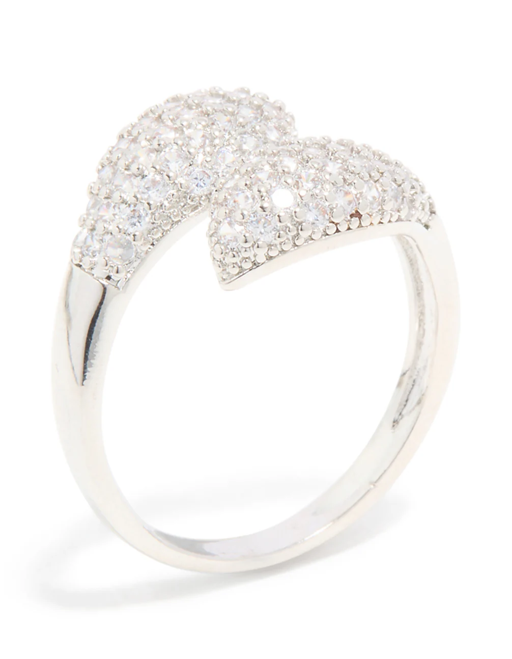 Silver Cubic Zirconia Snake Head Ring - Image 2