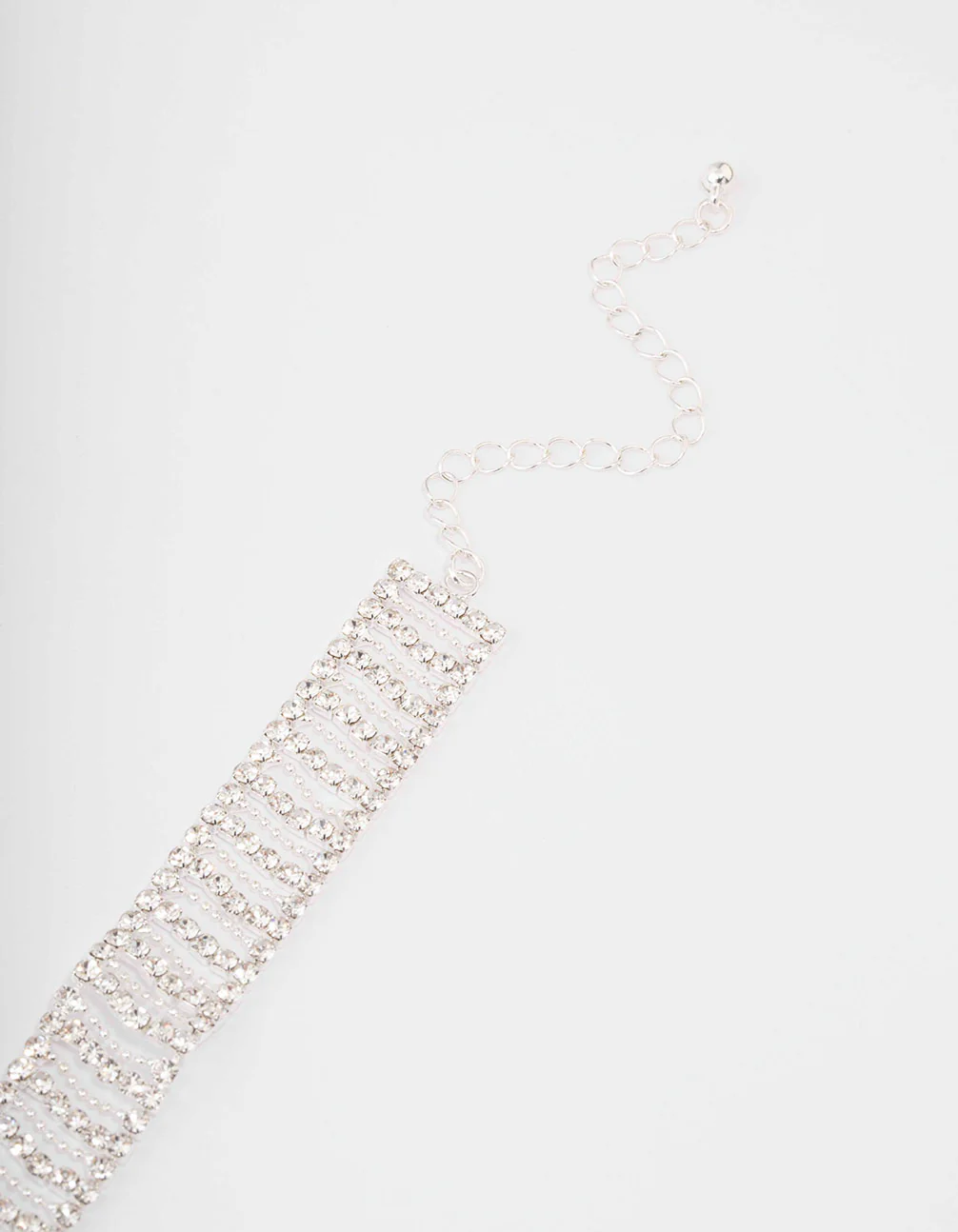 Silver Cubic Zirconia Solitaire Choker - Image 3