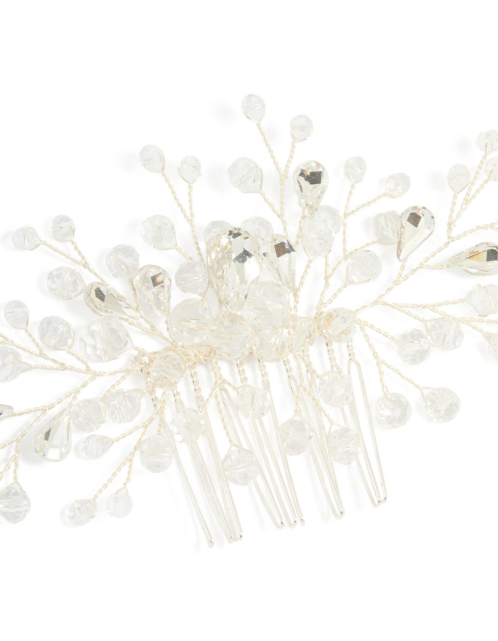 Silver Diamante Beaded Hair Comb - Image 2