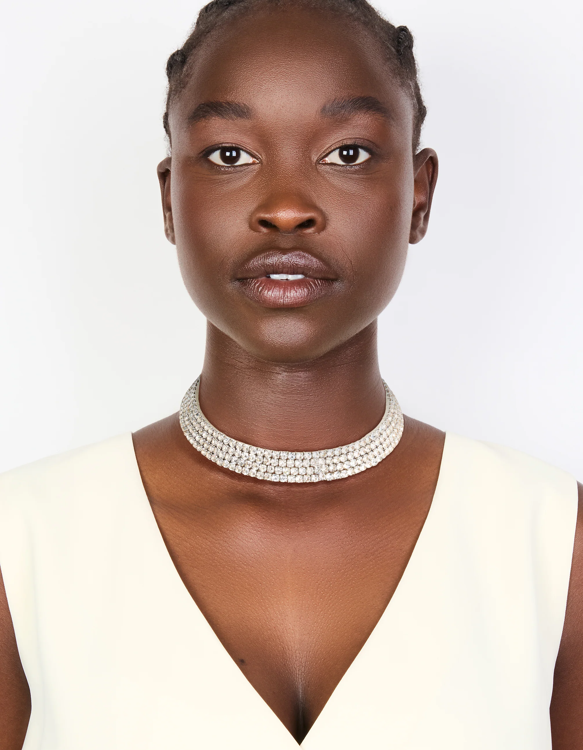 Silver Diamante Choker Necklace - Image 2