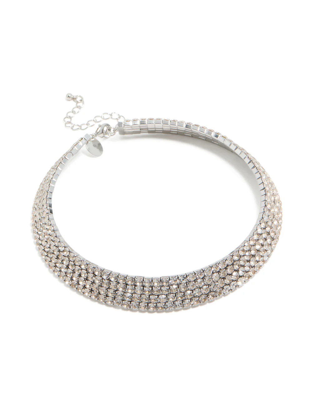 Silver Diamante Choker Necklace - Image 3