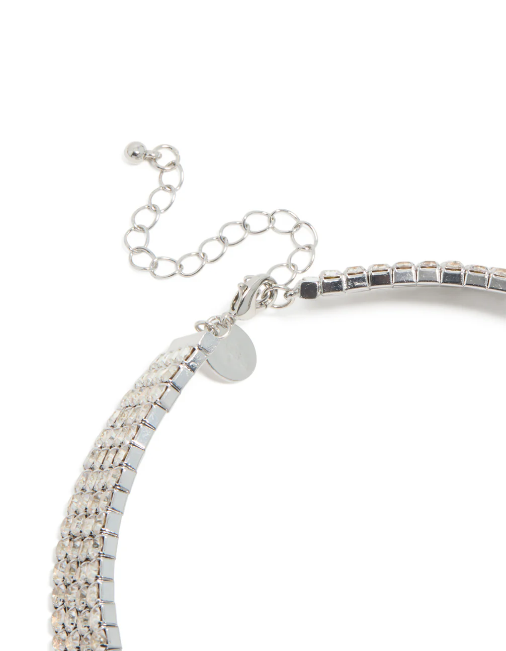 Silver Diamante Choker Necklace - Image 4