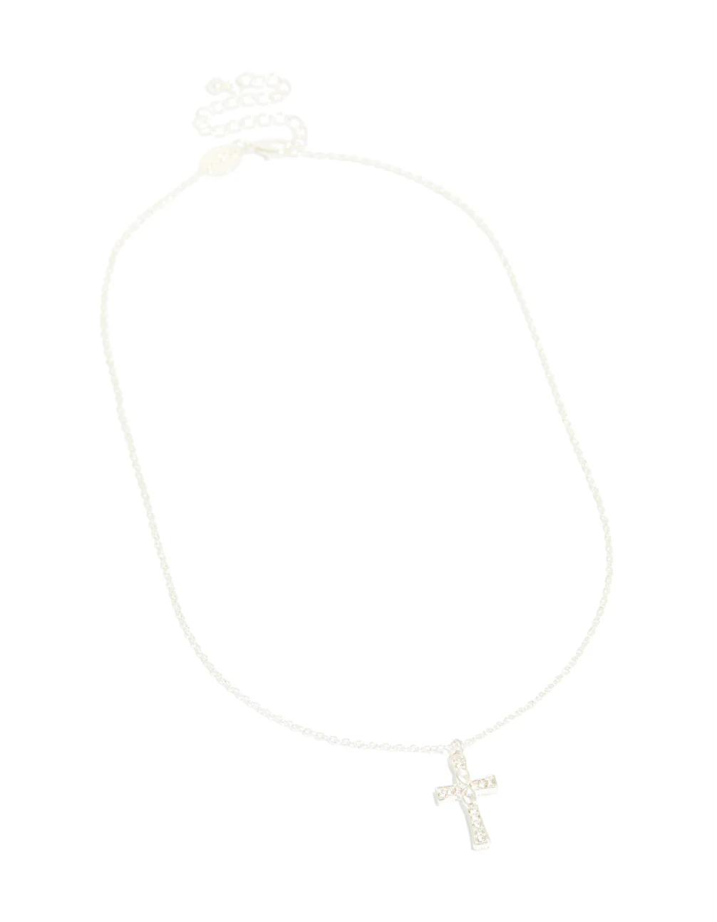 Silver Diamante Cross Necklace - Image 2