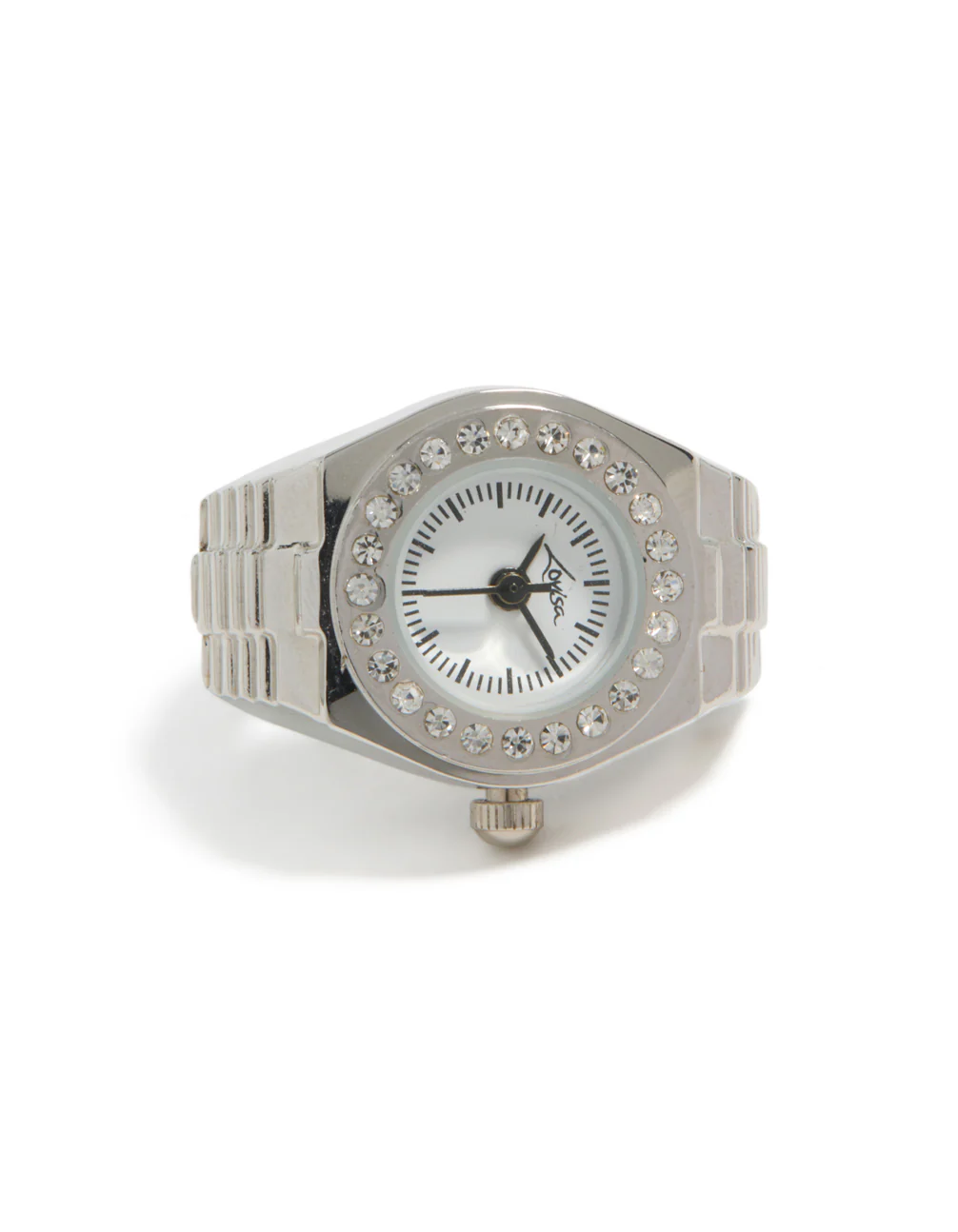 Silver Diamante Face Watch Ring - Image 4