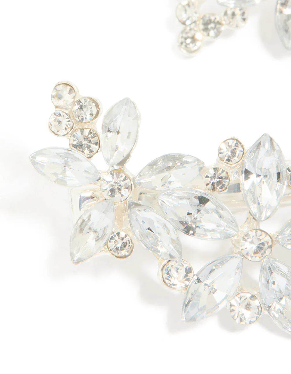 Silver Diamante Flower Clips 2-Pack - Image 2