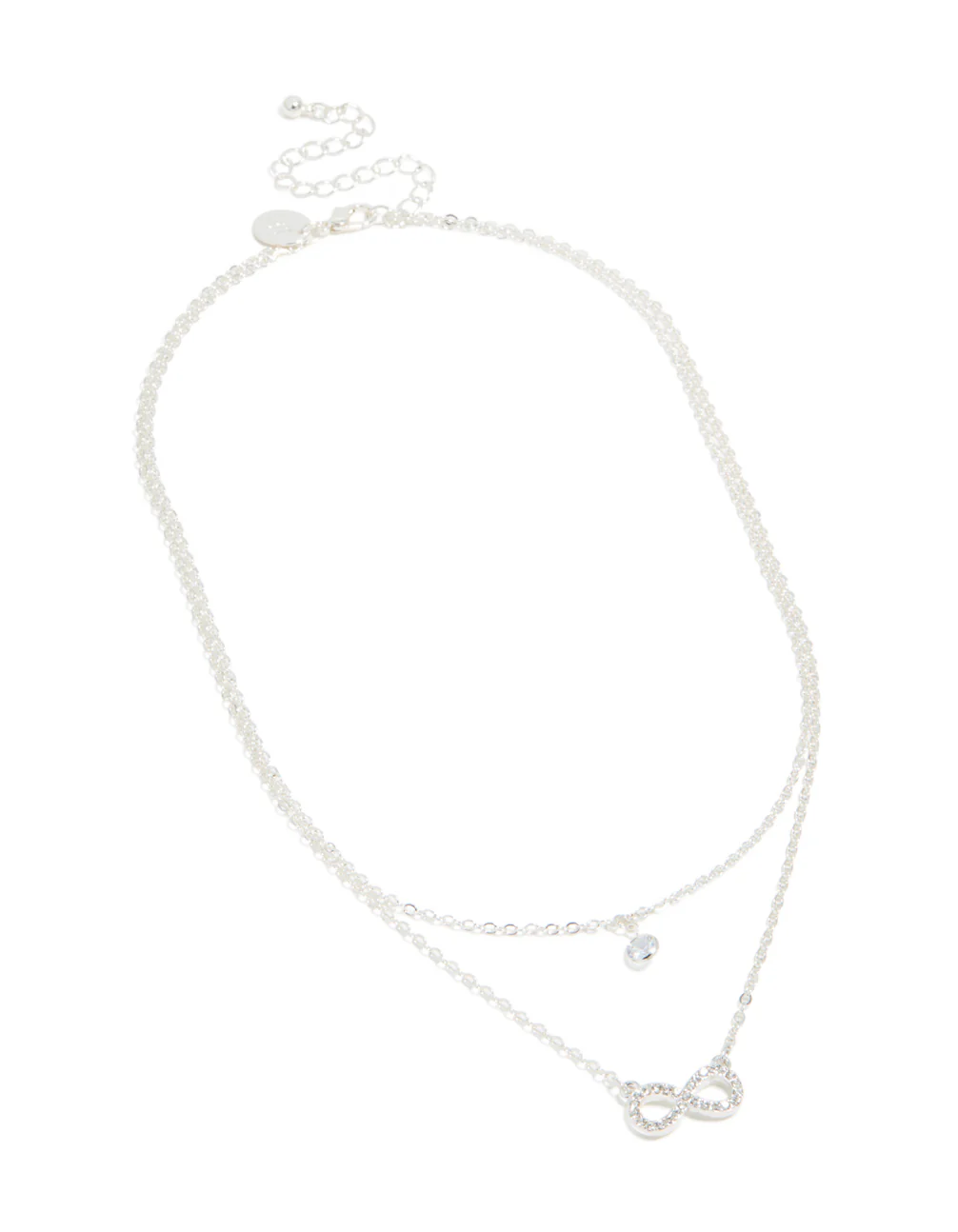 Silver Diamante & Infinity Pendant Layered Necklace - Image 2