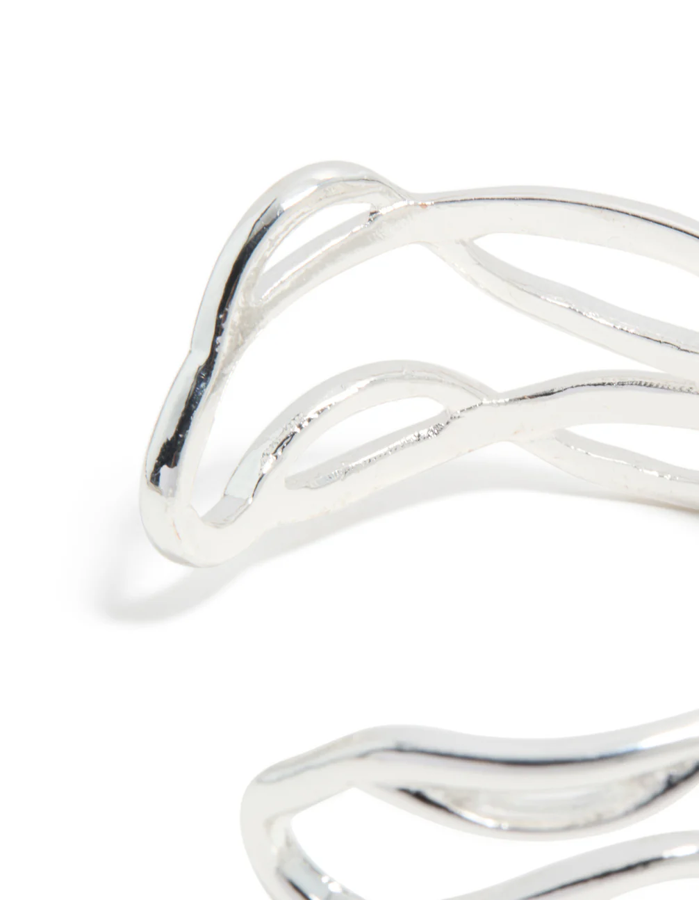 Silver Diamante Irregular Wrist Cuff - Image 4