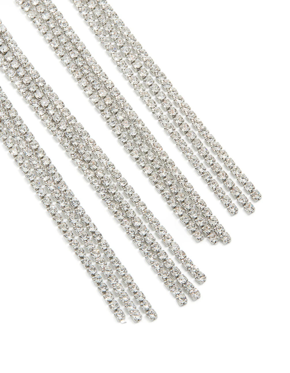 Silver Diamante Knotted Tassel Drop Earrings - Image 5