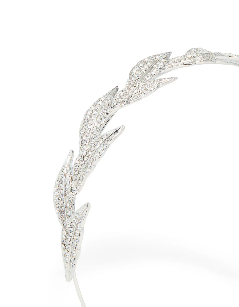 Silver Diamante Leaves Headband - Image 2