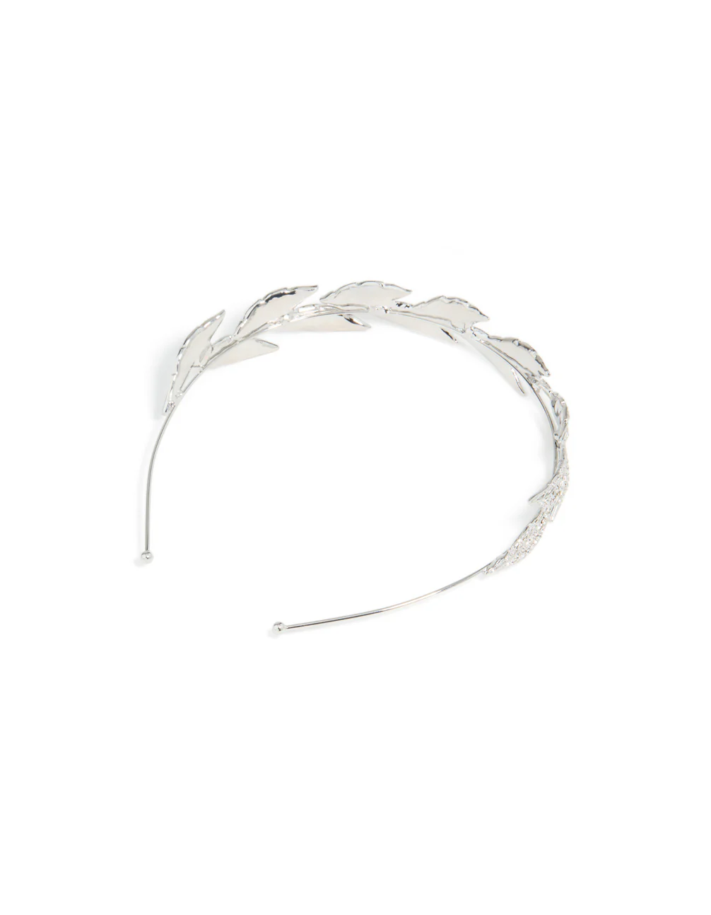 Silver Diamante Leaves Headband - Image 3