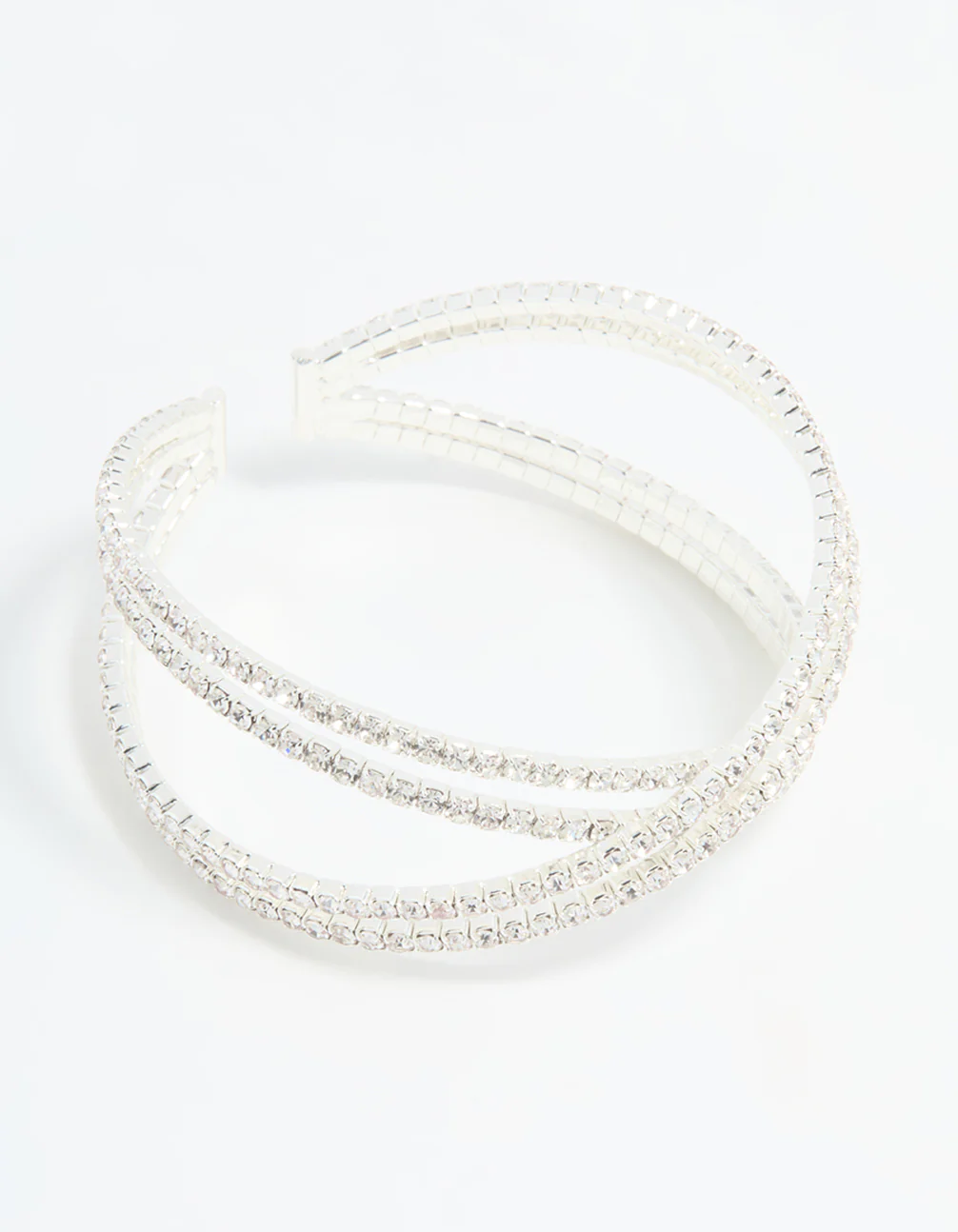 Silver Diamante Pavé Wrap Bangle