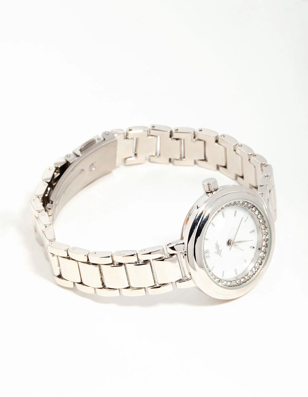 Silver Diamante Round Watch - Image 2