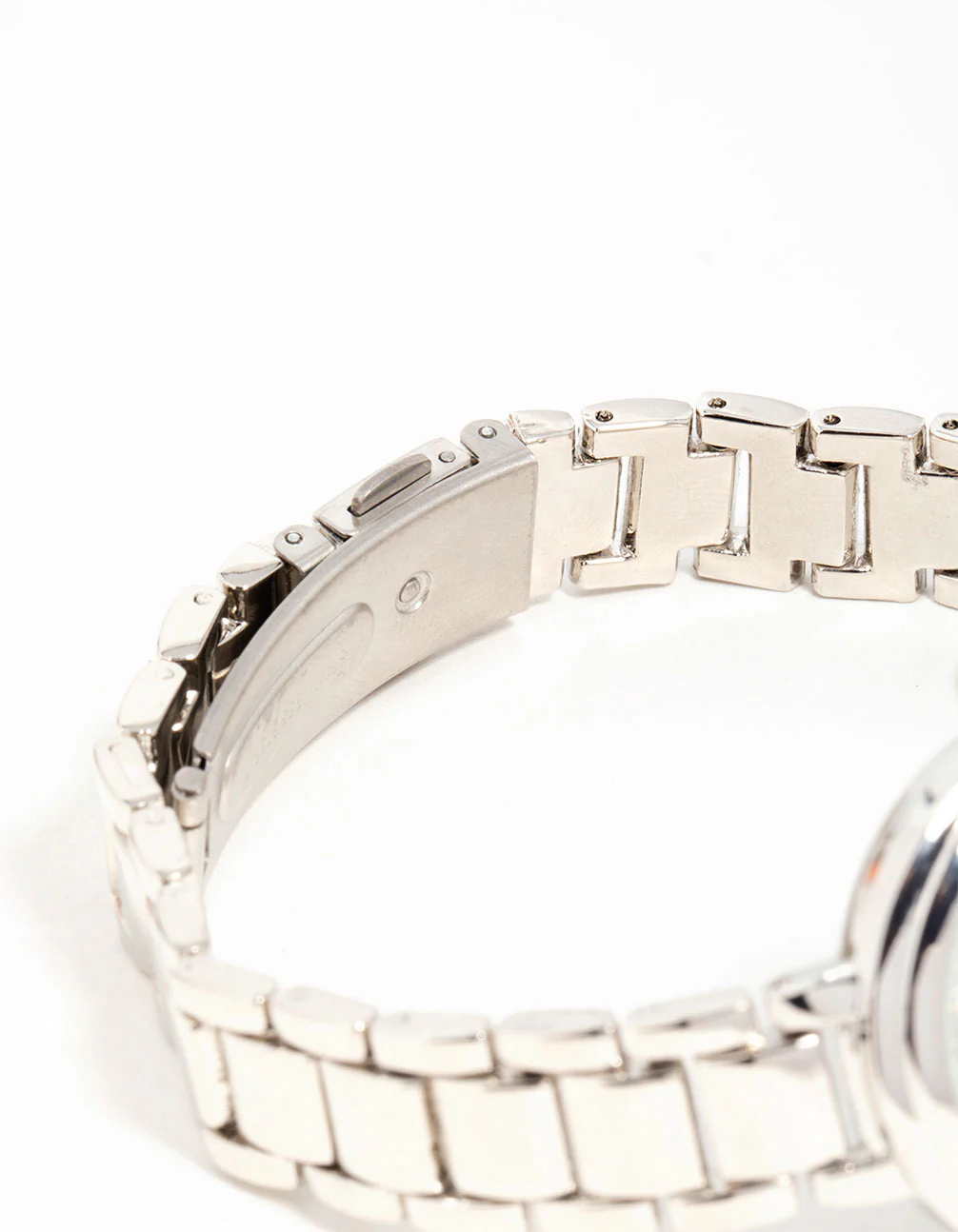 Silver Diamante Round Watch - Image 3
