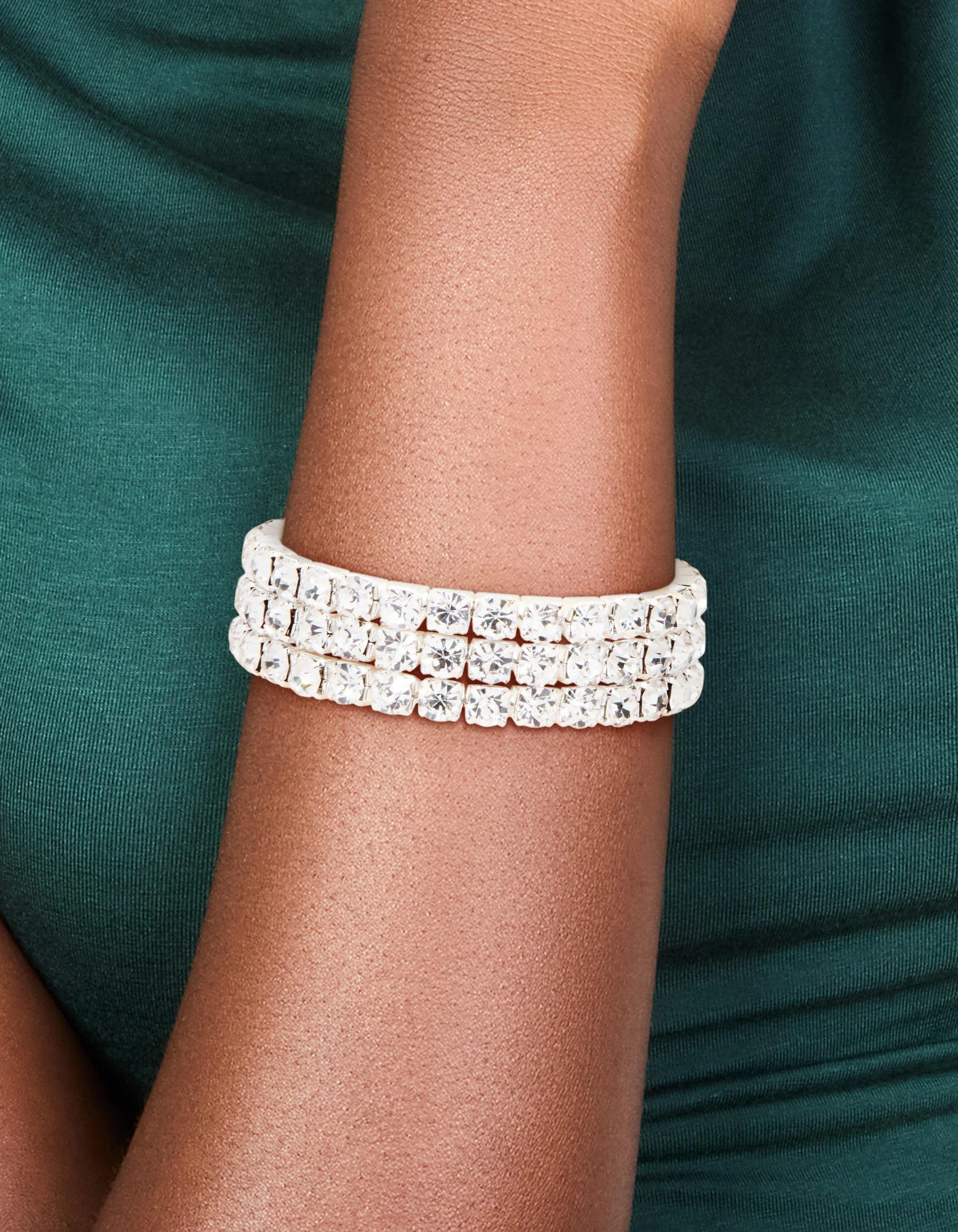Silver Diamante Statement Bracelet - Image 2