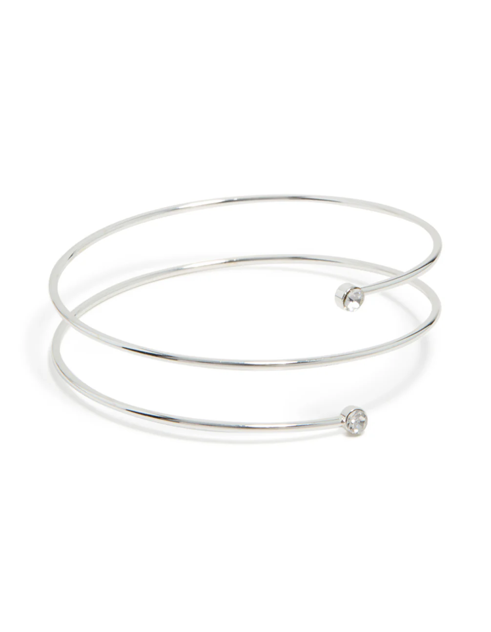 Silver Diamante Thin Wrap Arm Cuff