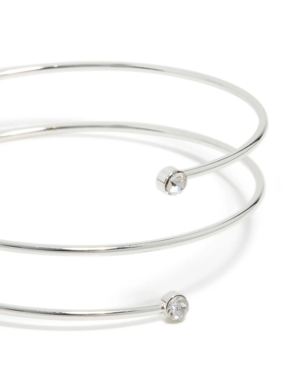 Silver Diamante Thin Wrap Arm Cuff - Image 2