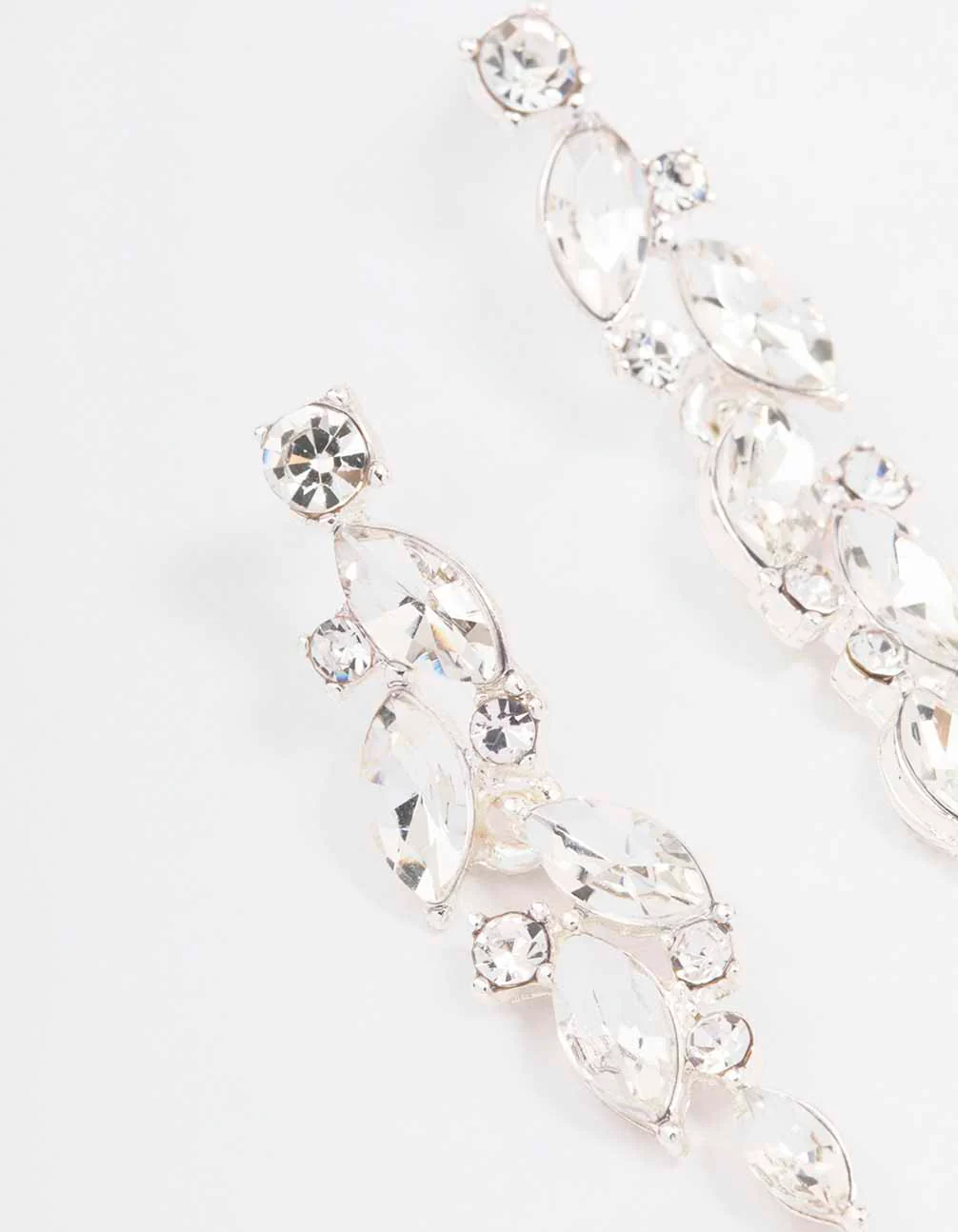 Silver Diamante Vine Drop Earrings - Image 3