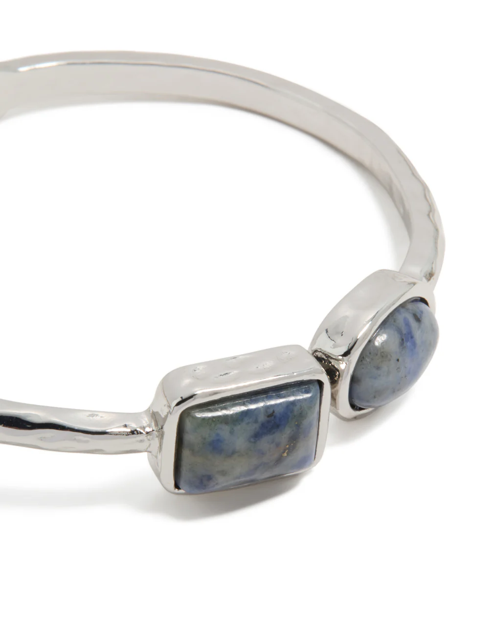 Silver Double Blue Stone Bangle - Image 4