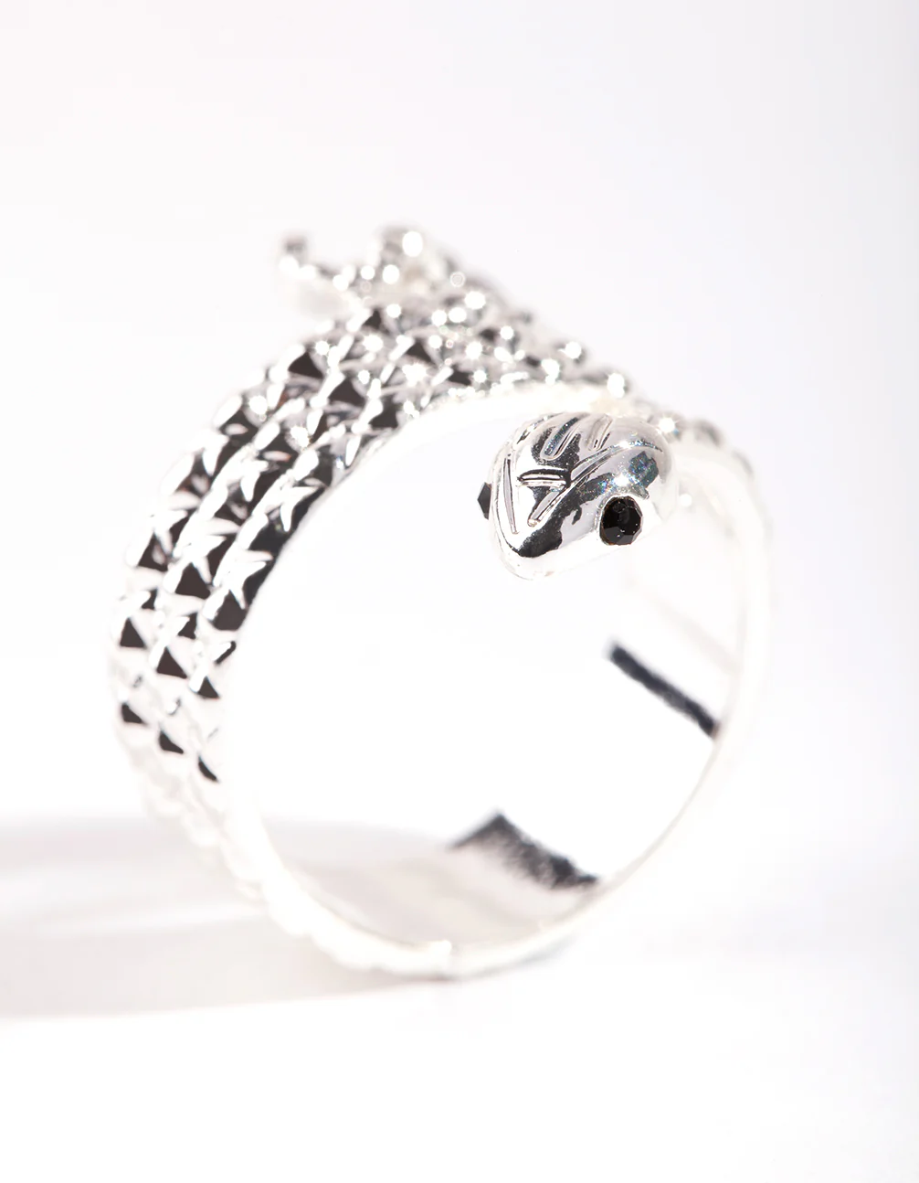 Silver Etched Snake Ring - Image 2