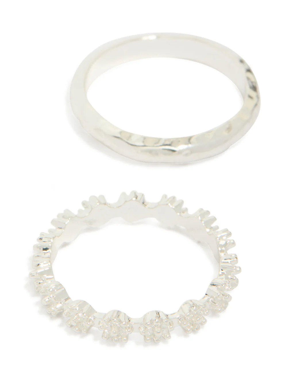 Silver Flower Vine Stacking Ring Pack - Image 4