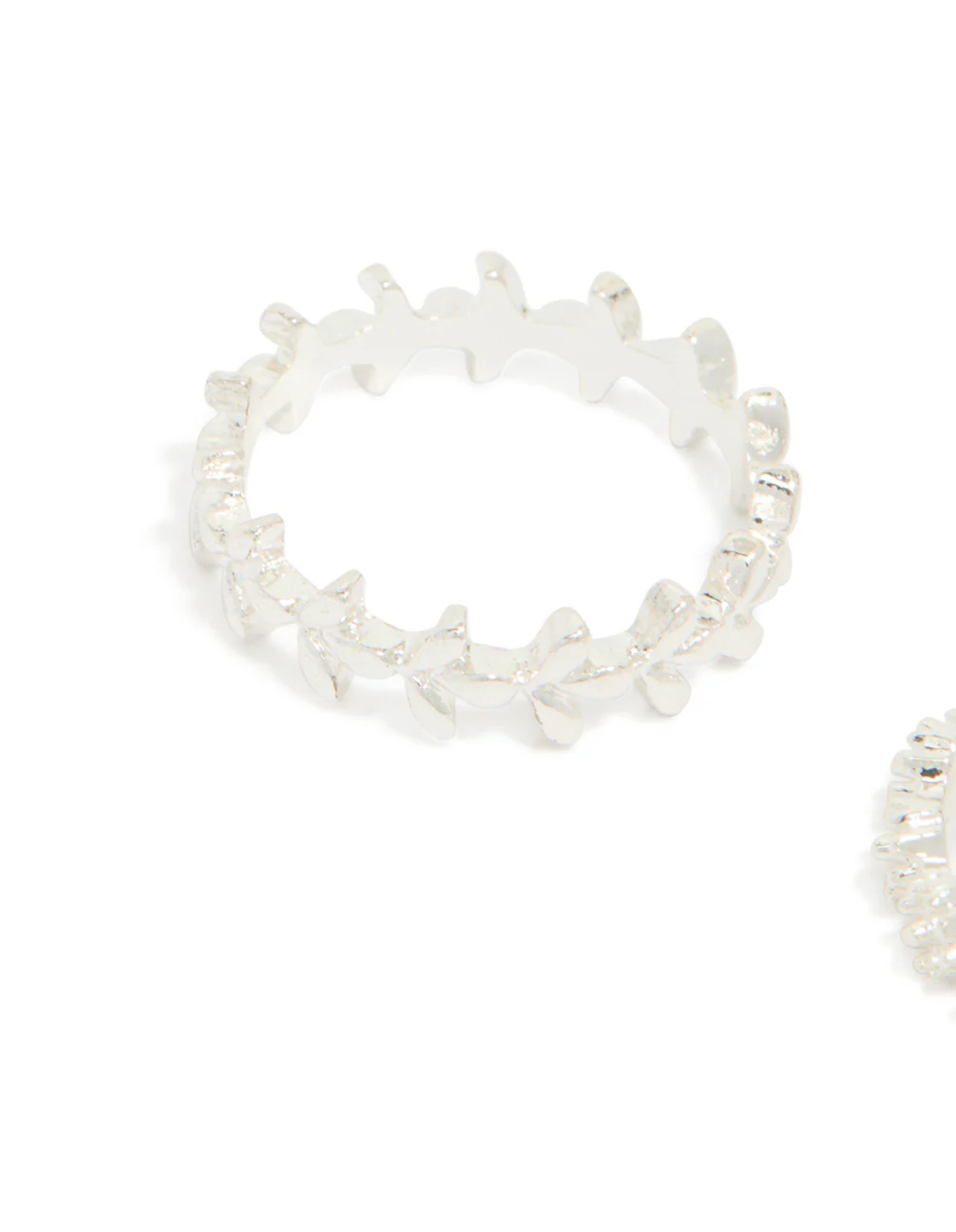 Silver Flower Vine Stacking Ring Pack - Image 5