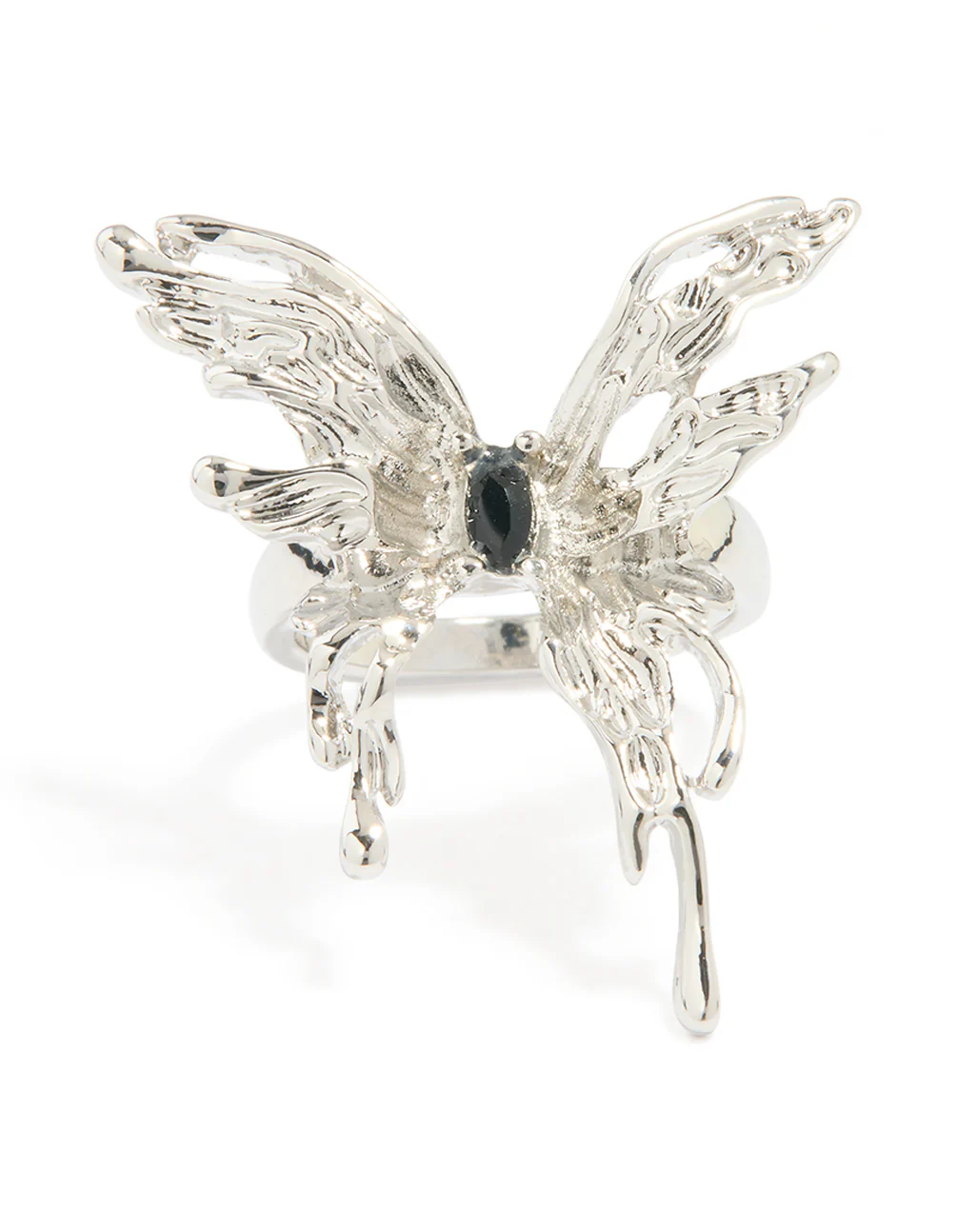Silver Gothic Butterfly Ring - Image 3