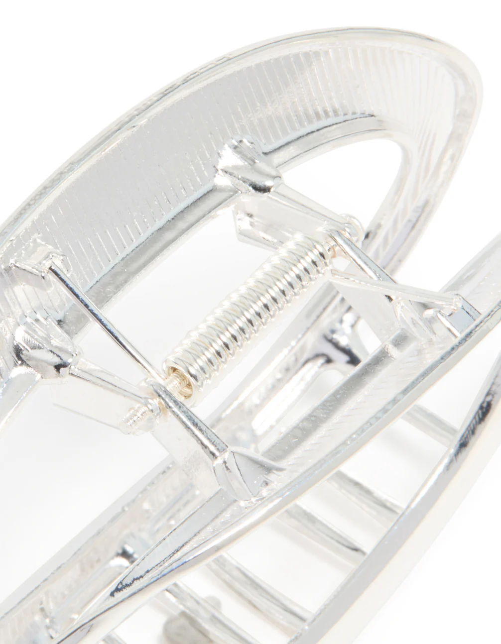 Silver Metal Oval Hair Claw Clip - Image 3