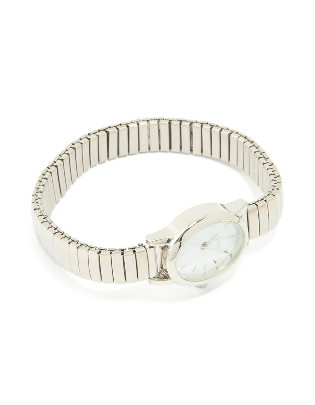 Silver Mini Oval Stretch Watch - Image 2
