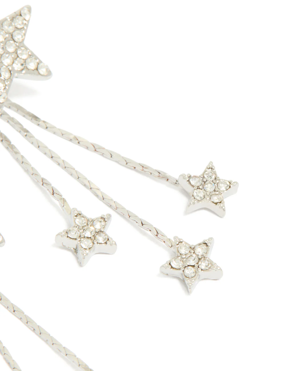 Silver Multi Star Drop Earrings - Image 5